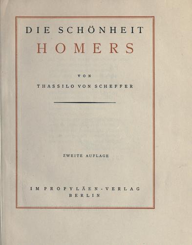 Cover for Die schönheit Homers.