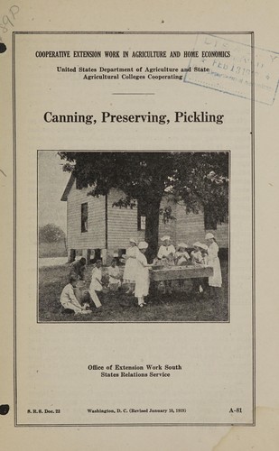 Cover for Canning, preserving, pickling