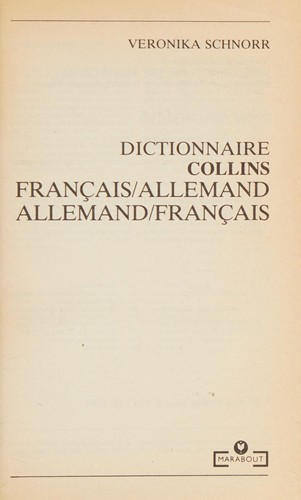 Cover for Dictionnaire Collins français-allemand, allemand-français