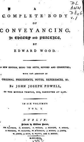 Cover for complete body of conveyancing