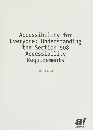 Cover for Accessibility for everyone