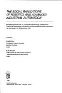 Cover for The social implications of robotics and advanced industrial automation