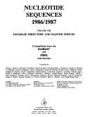 Cover for Nucleotide sequences 1986/1987