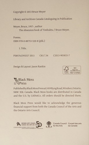 Cover for The obsession book of Timbuktu