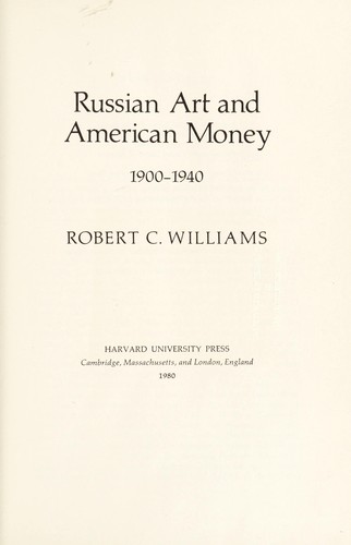 Cover for Russian art and American money, 1900-1940