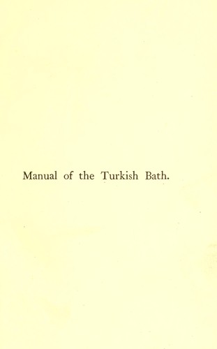 Cover for Manual of the Turkish bath