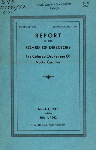 Cover for Report to the board of directors