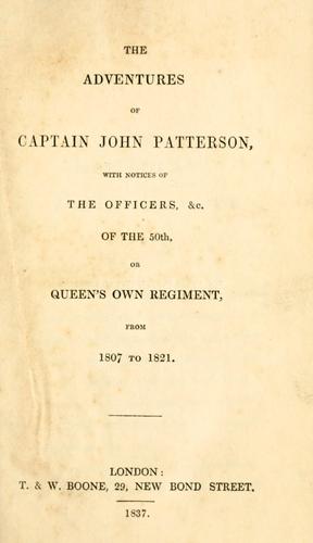 Cover for adventures of Captain John Patterson