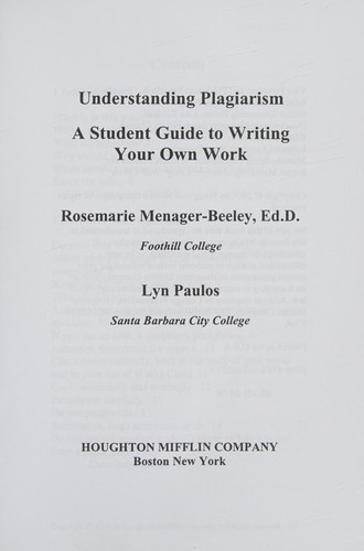 Cover for Pocket Guide To Apa Plus Understading Plagiarism