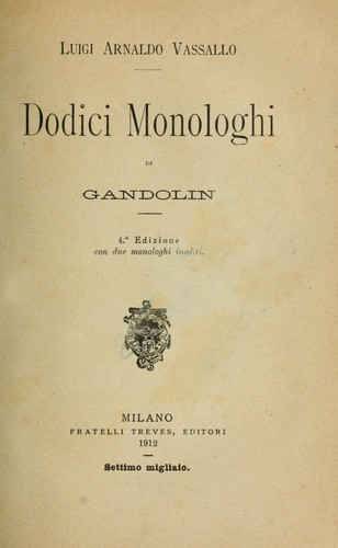 Cover for Dodici monologhi di Gandolin [pseud.]