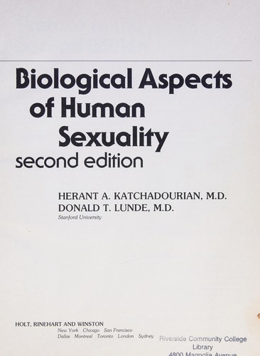 Cover for Biological aspects of human sexuality