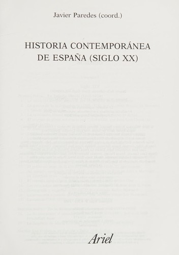 Cover for Historia contemporánea de España