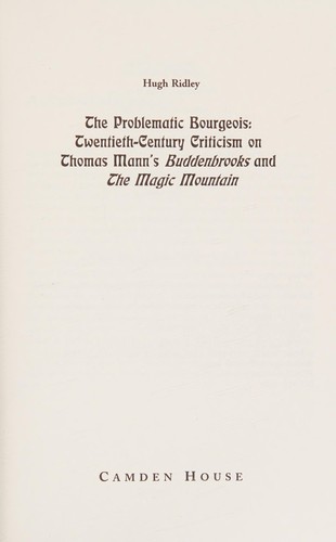 Cover for The problematic bourgeois