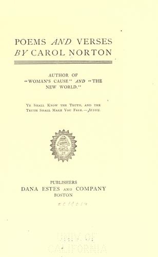 Cover for Poems and verses