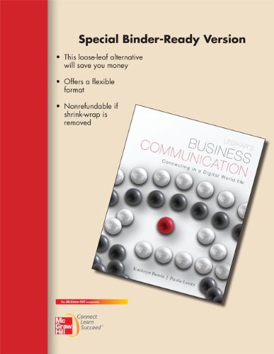 Cover for LOOSE-LEAF FOR LESIKAR'S BUSINESS COMMUNICATION
