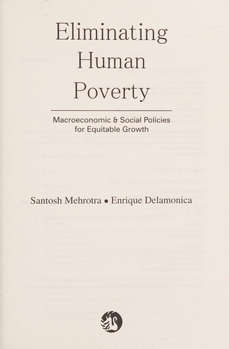 Cover for Eliminating human poverty