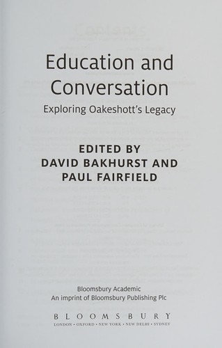 Cover for Education and Conversation