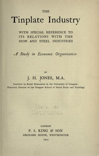 Cover for The tinplate industry