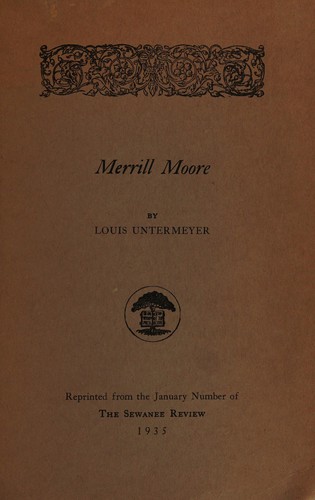 Cover for Merrill Moore
