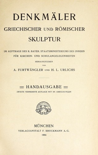 Cover for Denkmäler griechischer und römischer Skulptur