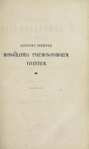 Cover for [Monograph of the genera and species of Pneumonopoma
