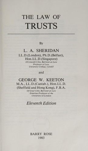 Cover for The law of trusts