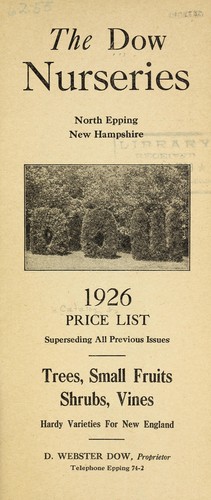 Cover for 1926 price list superseding all previous issues [of] trees, small fruits, shrubs, vines, hardy varieties for New England