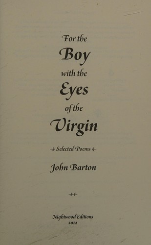 Cover for For the boy with the eyes of the virgin