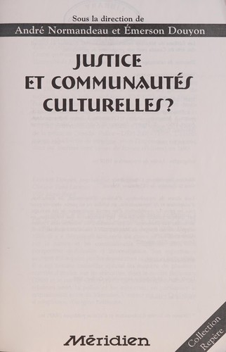 Cover for Justice et communautés culturelles?