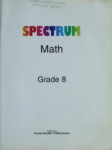 Cover for Spectrum math