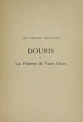Cover for Douris et les peintres de vases grecs