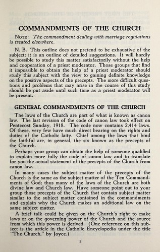 Cover for Commandments of the Church