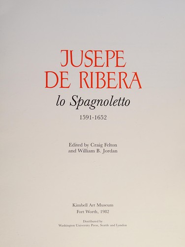 Cover for Jusepe de Ribera, lo Spagnoletto, 1591-1652