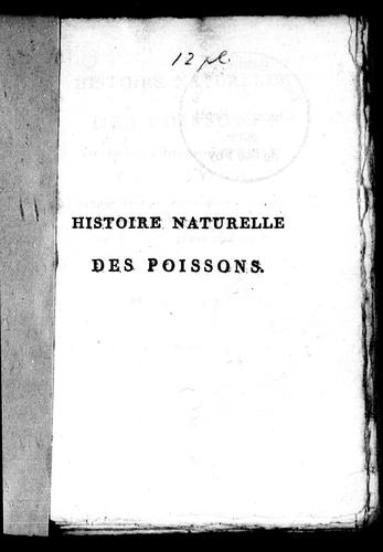 Cover for Histoire naturelle des poissons avec les figures dessinées d'après nature