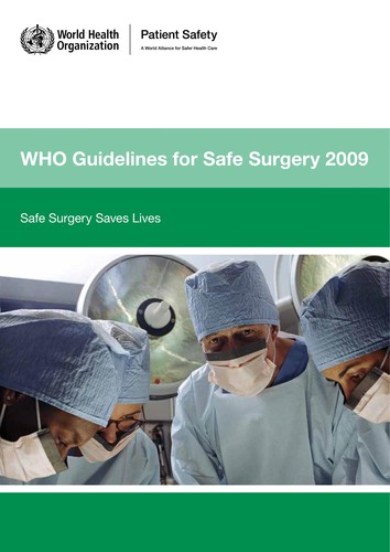 Cover for WHO guidelines for safe surgery 2009