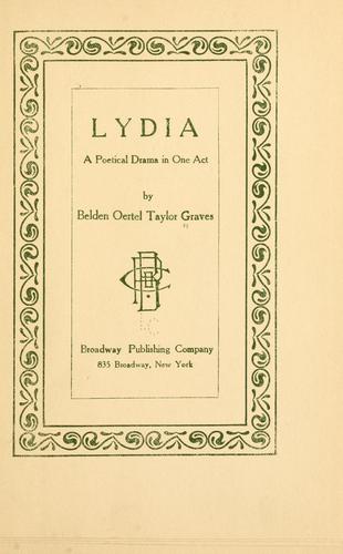 Cover for Lydia