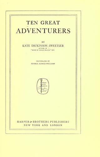 Cover for Ten great adventurers