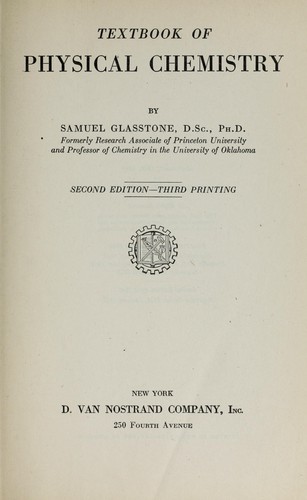 Cover for Textbook of physical chemistry