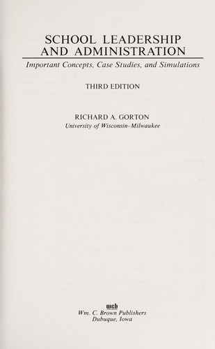 Cover for School leadership and administration