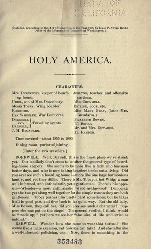 Cover for Holy America.