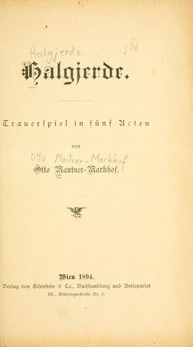 Cover for Halgjerde