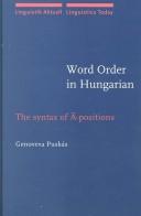 Cover for Word Order in Hungarian (Linguistik Artuell/Linguistics Today S.)
