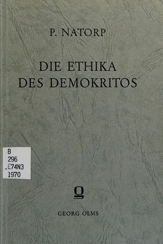 Cover for Die Ethika des Demokritos