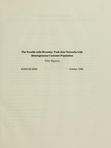 Cover for The trouble with diversity--fork-join networks with heterogeneous customer population