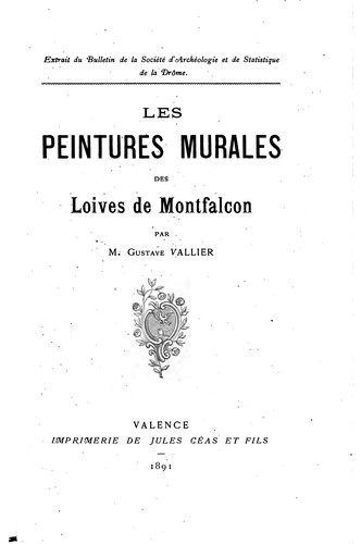 Cover for Les peintures murales des Loives de Montfalcon