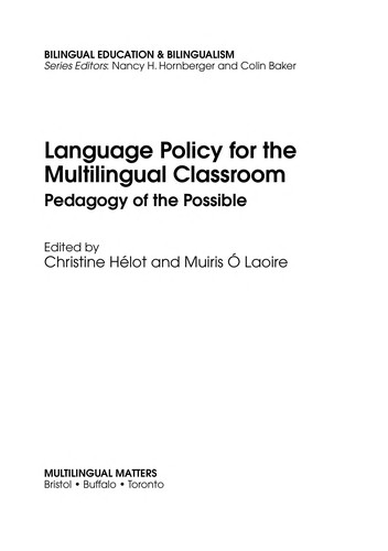 Cover for Language policy for the multilingual classroom