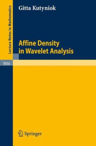 Cover for Affine Density in Wavelet Analysis
