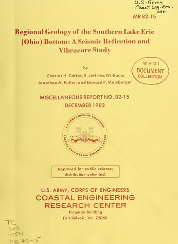 Cover for Regional geology of the southern Lake Erie (Ohio) bottom