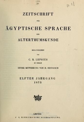 Cover for Zeitschrift für ägyptische Sprache und Altertumskunde