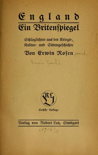 Cover for England
